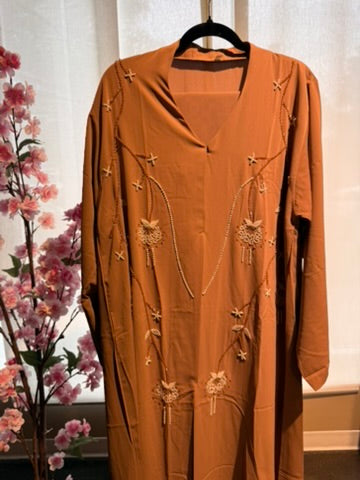 Caramel Bloom Abaya | Size 52 | W/ Scarf