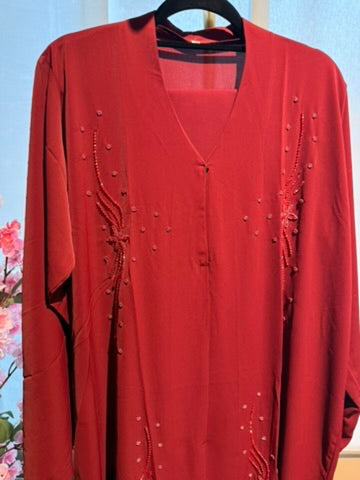 Ruby Glow Abaya  | Size 58 | W/ Scarf