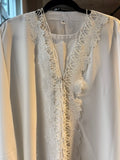 Pearl White Abaya | Size 58 | W/ Scarf