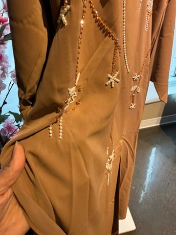 Caramel Bloom Abaya | Size 52 | W/ Scarf