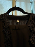 Black Petal Abaya | Size 54 | W/ Scarf