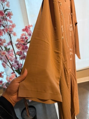 Caramel Bloom Abaya | Size 52 | W/ Scarf