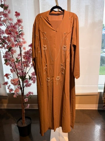Caramel Bloom Abaya | Size 52 | W/ Scarf