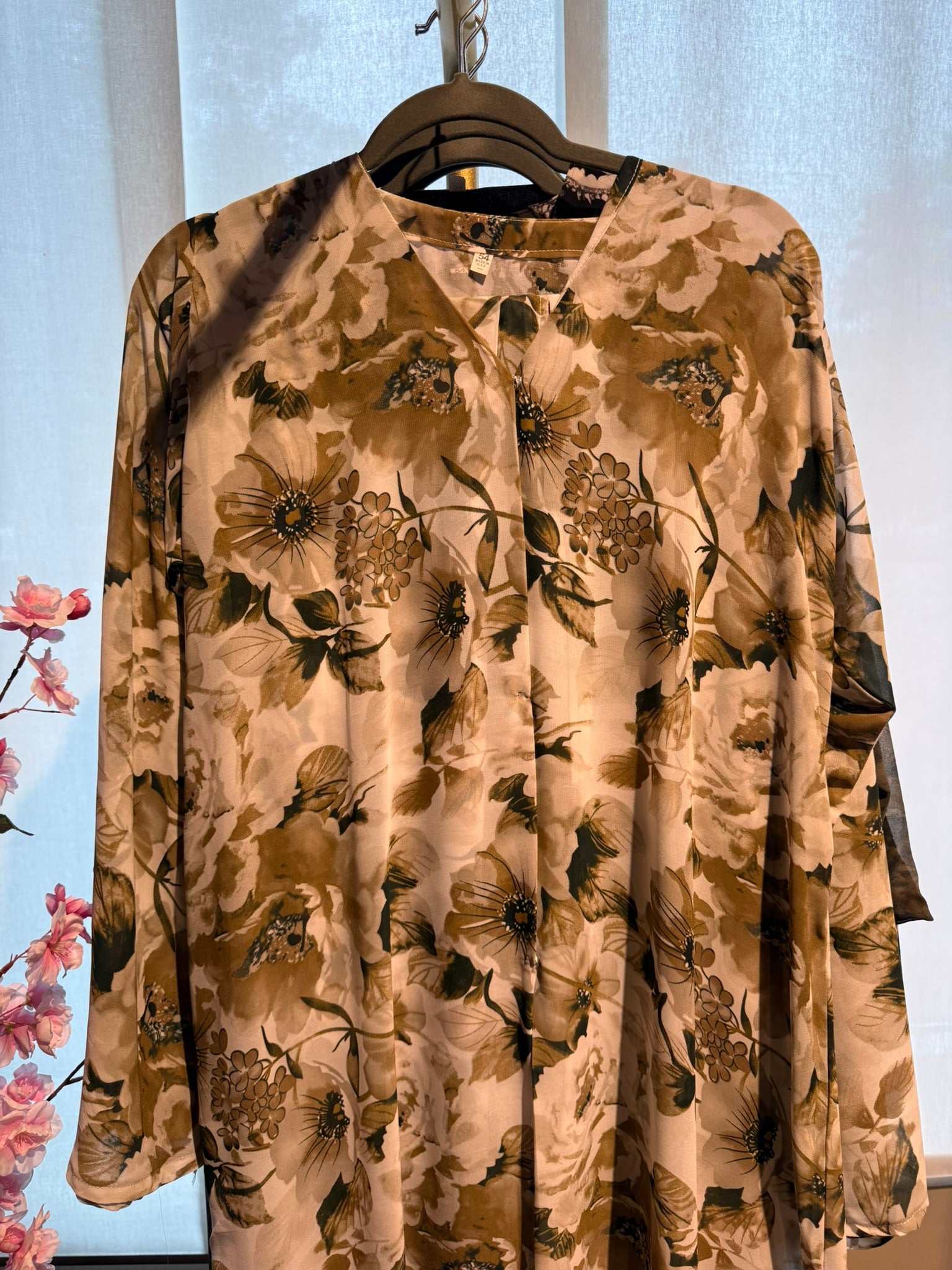 Floral Button Abaya