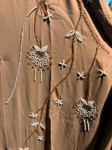 Caramel Bloom Abaya | Size 52 | W/ Scarf