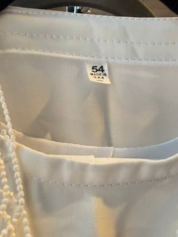 Pearl White Abaya | Size 58 | W/ Scarf