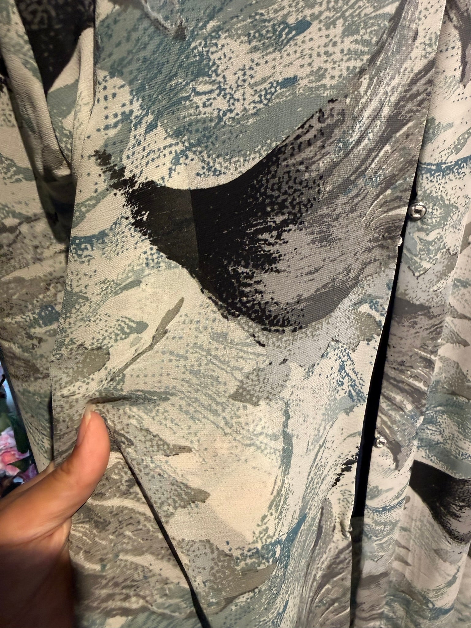 Elegant Floral Abaya | Size 54 | W/Scarf