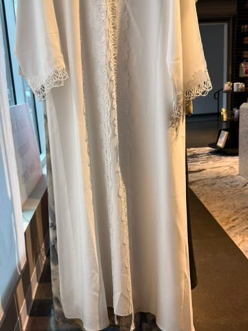 Pearl White Abaya | Size 58 | W/ Scarf